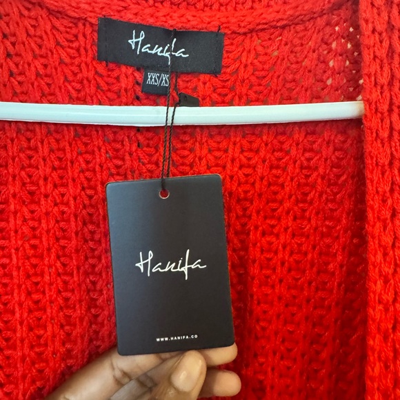 Hanifa Red Knit Maxi Cardigan - Picture 4 of 7
